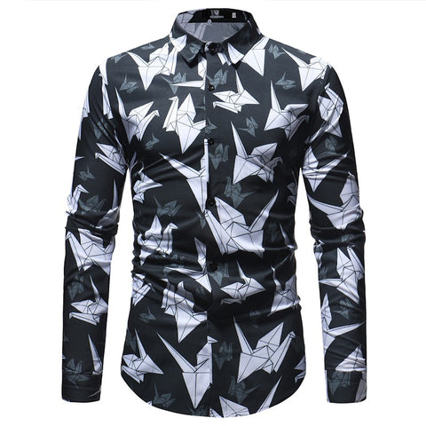 Fashion Mens Print Shirt Ora