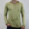 Mens Loose Solid Long Sleeve Hood